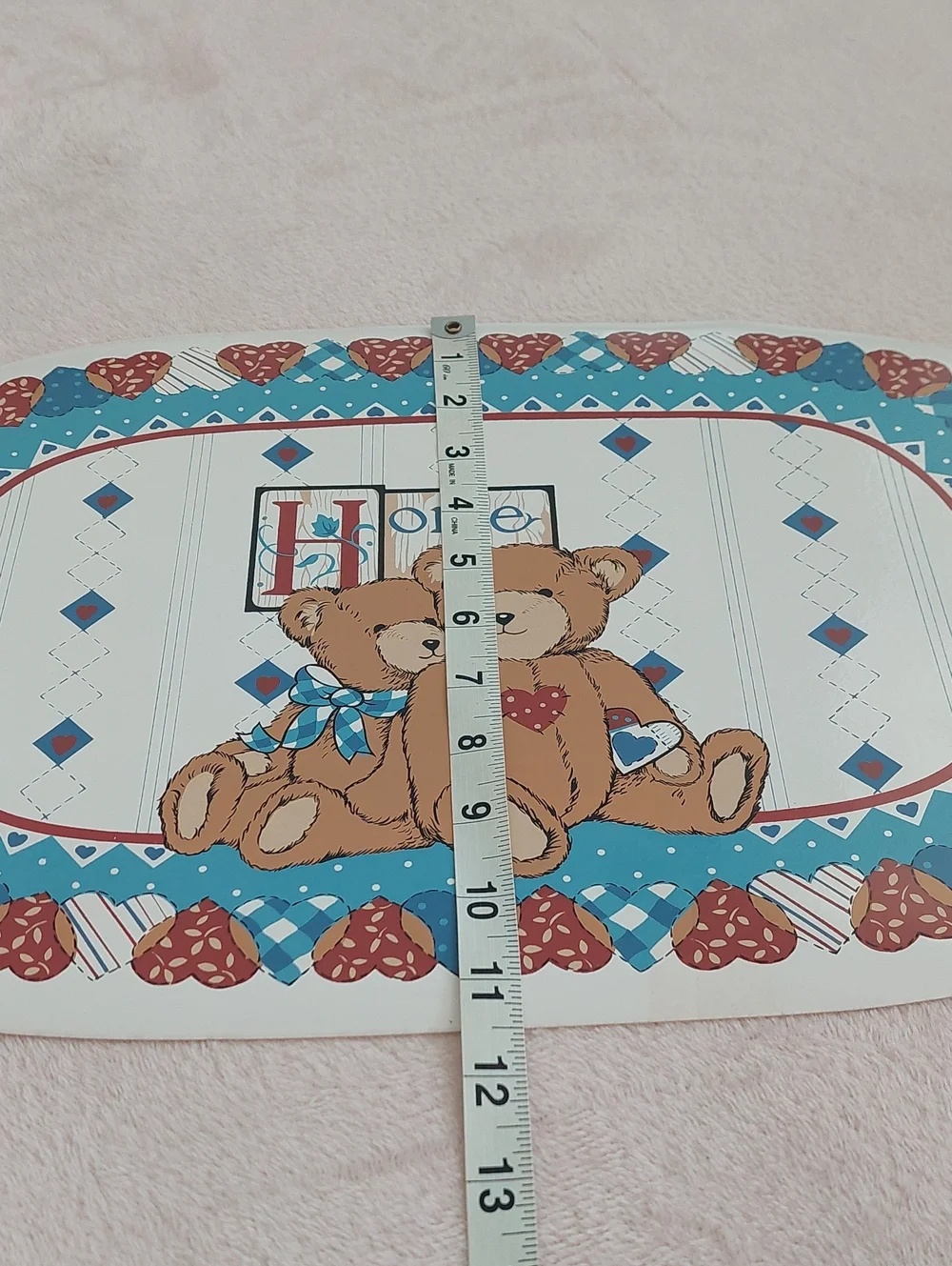 Set of 6 Vintage HOME Teddy Bear Vinyl Placemats NWT